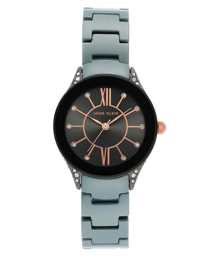 Anne Klein Gunmetal Dial Ladies Watch 2389GYLB