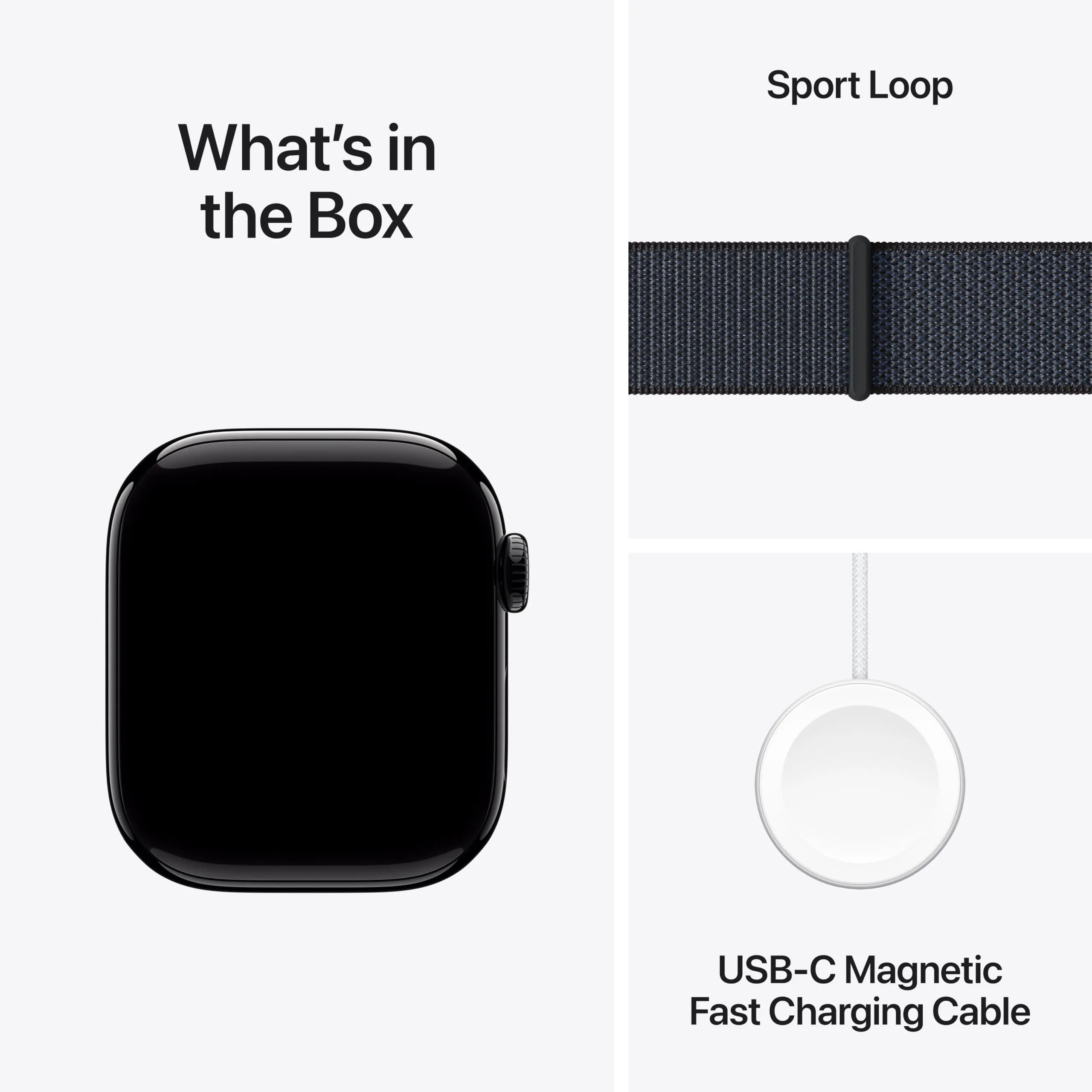 Apple Watch Series 10 [GPS 42mm case] Smartwatch with Jet Black Aluminium Case with Ink Sport Loop. Fitness Tracker, ECG App, Always-On Retina Display, Carbon Neutral