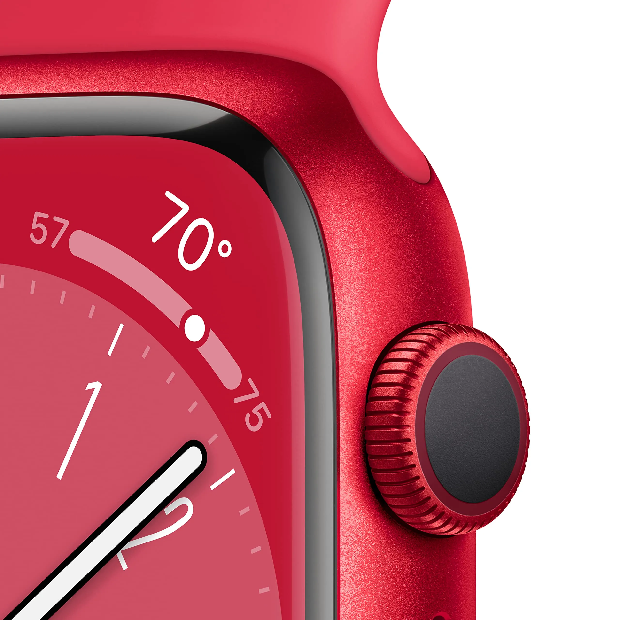Apple Watch Series 8 [GPS 41mm] Smart Watch w/ (Product) RED Aluminum Case with (Product) RED Sport Band - M/L. Fitness Tracker, Blood Oxygen & ECG Apps, Always-On Retina Display, Water Resistant