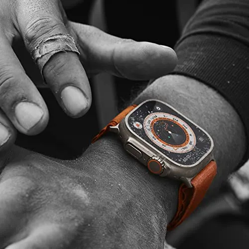 Apple Watch Ultra (GPS   Cellular, 49mm) Smartwatch - Titangehäuse, Alpine Loop Orange - Medium. Fitnesstracker, präzisesGPS, Aktionstaste, extra Lange Batterielaufzeit, helleres Retina Display