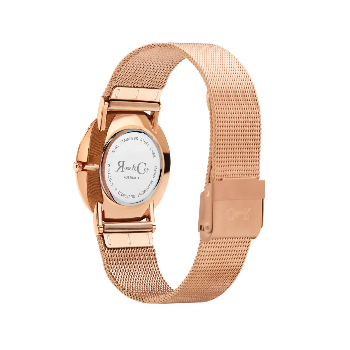 Art Series Golden Red Rose Ultra Slim 30mm Rose Gold | Mesh Strap Watch