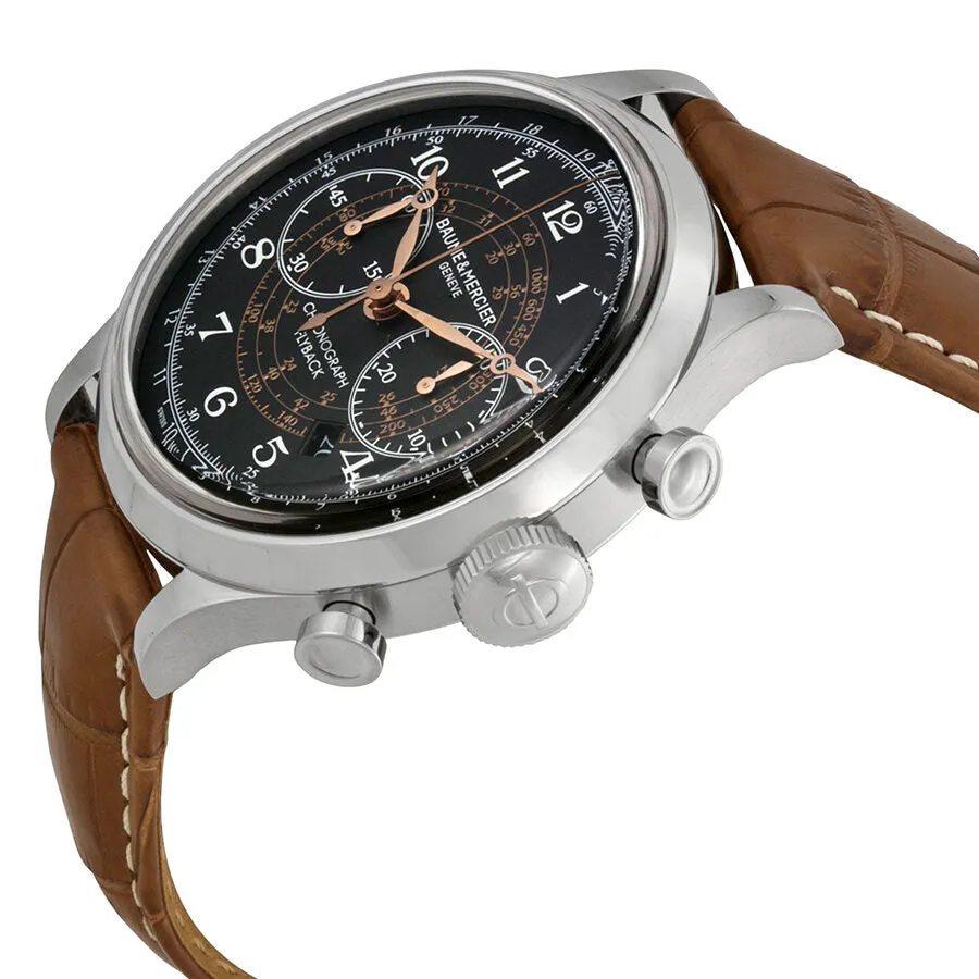 Baume and Mercier Capeland Flyback Chronograph Black Dial Men's Watch 10068