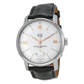 Baume and Mercier Classima Silver Dial Black Leather Men's Watch 10142