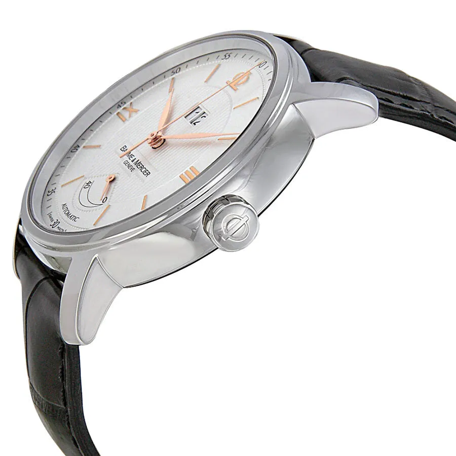 Baume and Mercier Classima Silver Dial Black Leather Men's Watch 10142