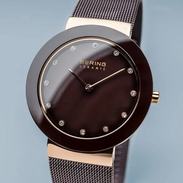 Bering 11435-262 Ceramic Stainless Steel Mesh Strap Women Watches