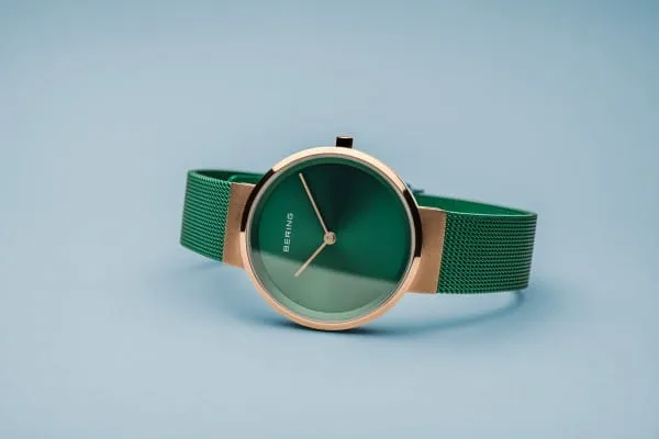 Bering 14539-868 Classic Green Stainless Steel Mesh Strap Unisex Watches