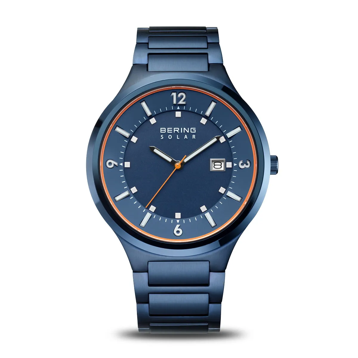 Bering Gents Steel Solar Brushed Blue Watch