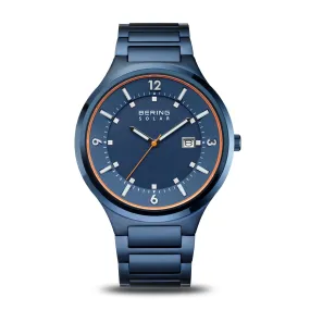 Bering Gents Steel Solar Brushed Blue Watch