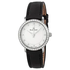 Blancpain Ultra Slim Automatic White Diamond Dial Black Fabric Strap Ladies Watch 6102-4628-95