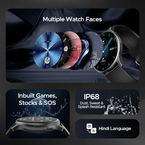 boAt Lunar Peak | Premium Smartwatch with Bluetooth Calling, 100  Sports Modes, AI Voice Assistant, SpO2 measurement