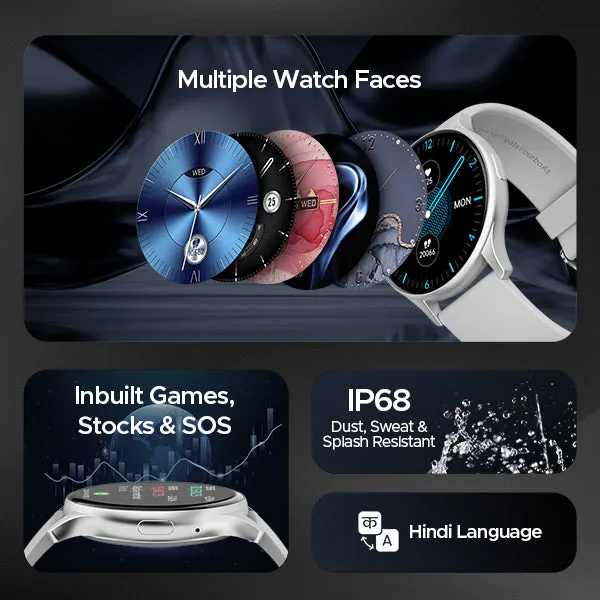 boAt Lunar Peak | Premium Smartwatch with Bluetooth Calling, 100  Sports Modes, AI Voice Assistant, SpO2 measurement