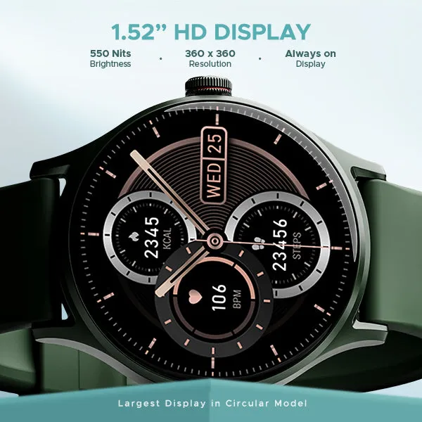 boAt Lunar Vista | Smartwatch with 1.52" (3.86cm) Vivid Round Display, BT Calling,  100  Sports Modes, AI Voice Assistant