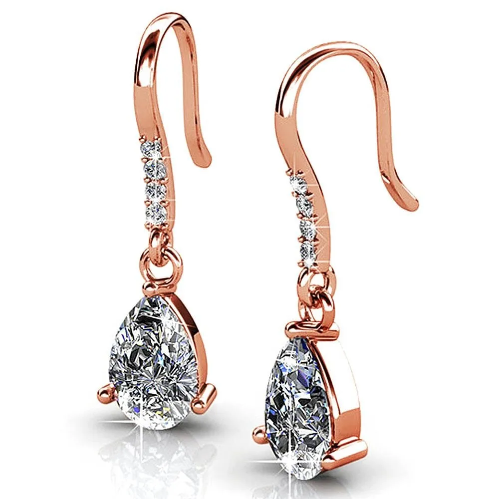 Boxed 2-Pairs Pretty Pea Earrings Set Embellished with SWAROVSKI Crystals