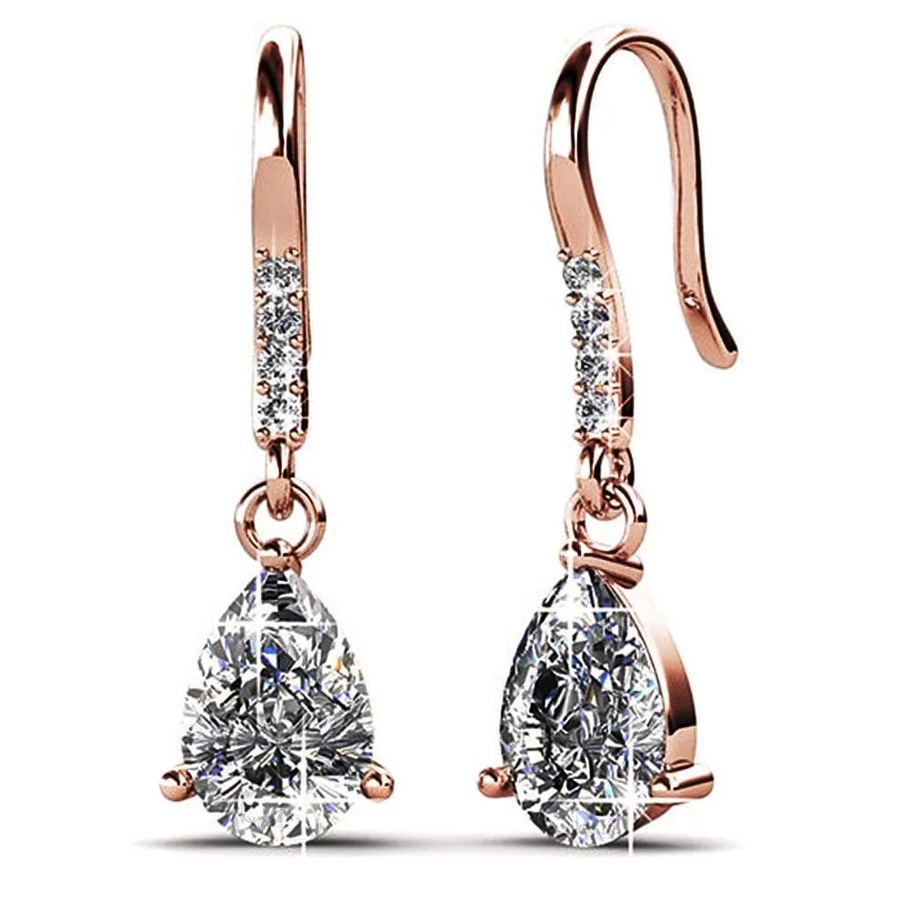 Boxed 2-Pairs Pretty Pea Earrings Set Embellished with SWAROVSKI Crystals