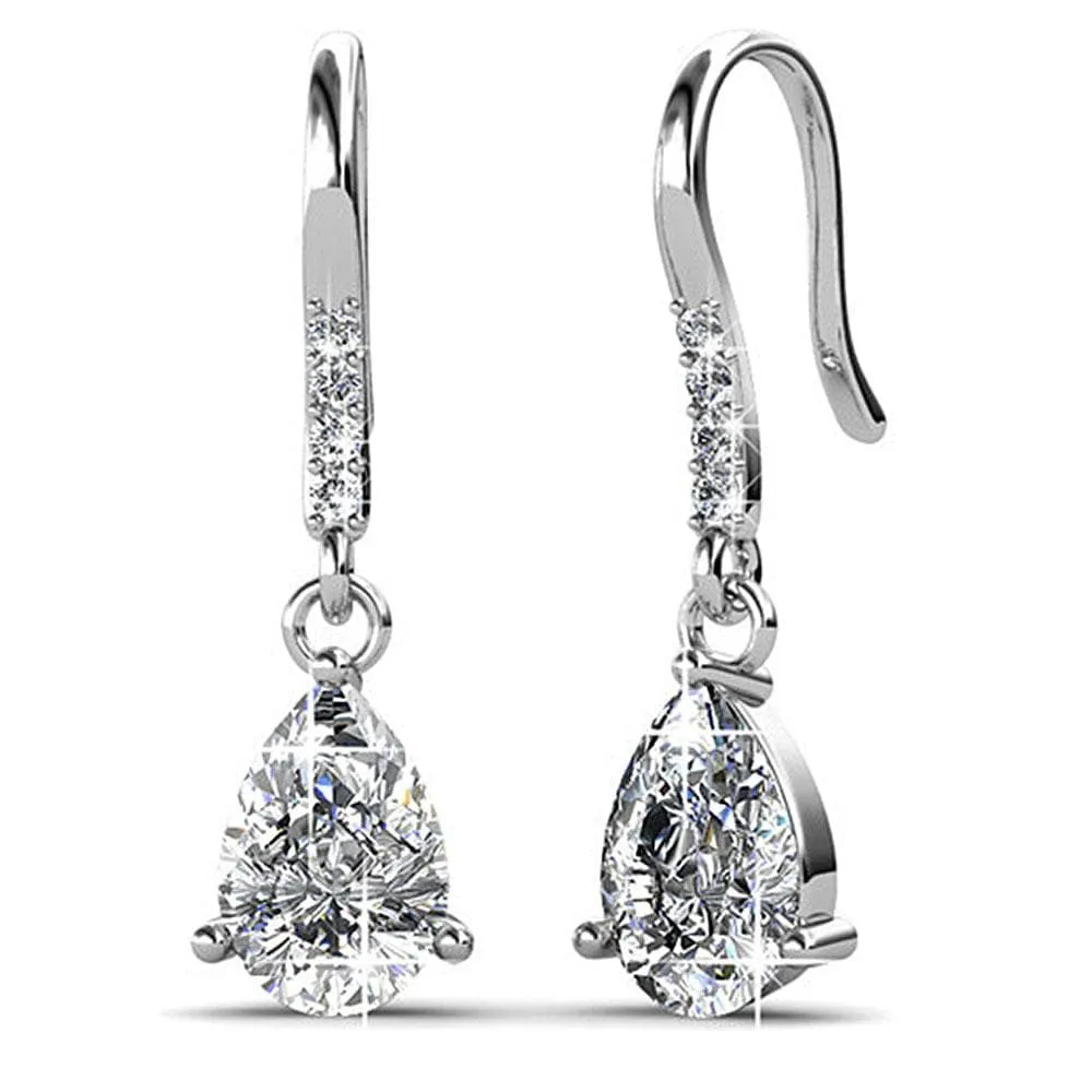 Boxed 2-Pairs Pretty Pea Earrings Set Embellished with SWAROVSKI Crystals