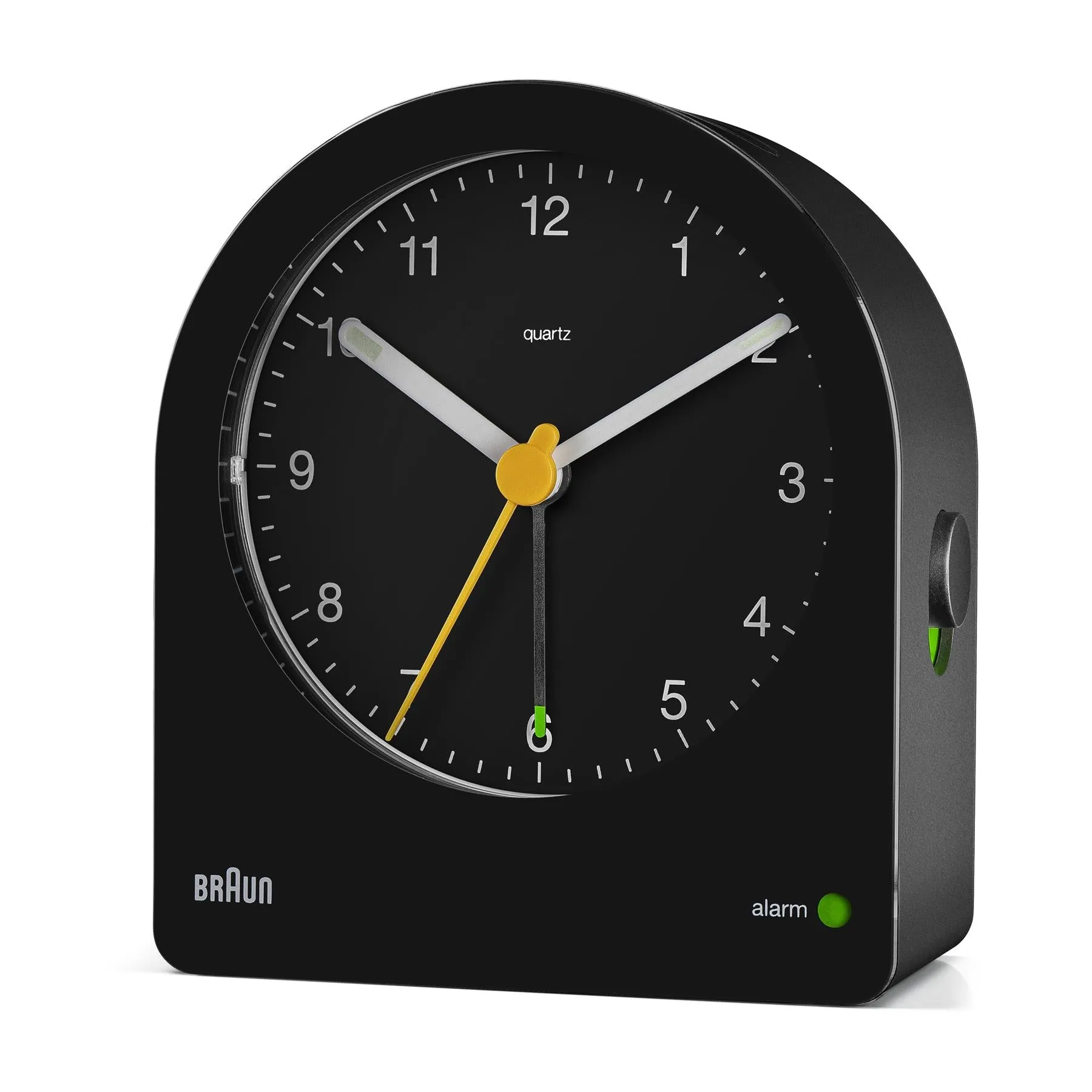 Braun Classic Clock with Snooze and Continuous Backlight, Crescendo Beep in Black - BC22B