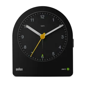 Braun Classic Clock with Snooze and Continuous Backlight, Crescendo Beep in Black - BC22B