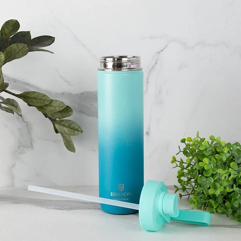 Bristo Quench Hot & Cold Thermos Water Bottle (Light Blue & Dark Blue) - 750 ML