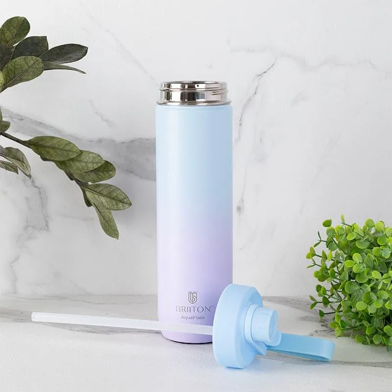 Bristo Quench Hot & Cold Thermos Water Bottle (Purple & Light Blue) - 750 ML