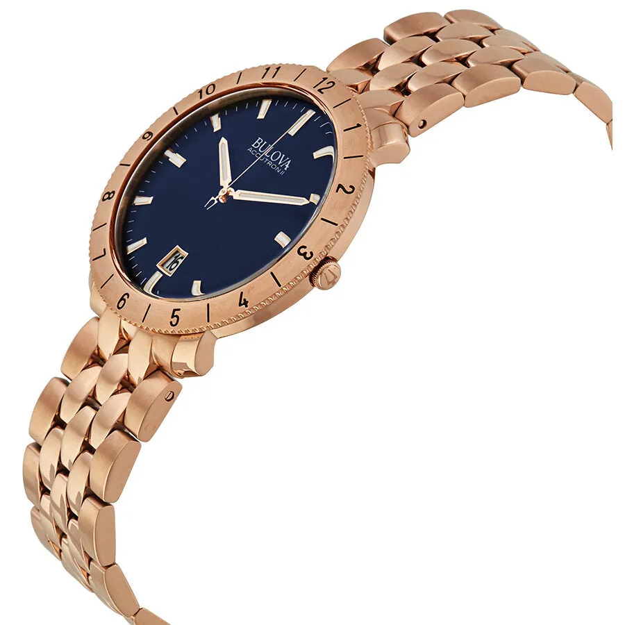 Bulova Accutron II Blue Dial Rose Gold-tone Men's Watch 97B130