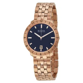 Bulova Accutron II Blue Dial Rose Gold-tone Men's Watch 97B130
