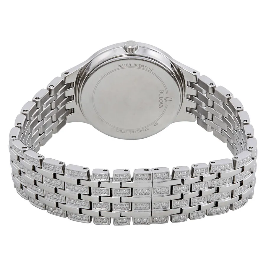 Bulova Crystal Silver Dial Ladies Watch 96L243