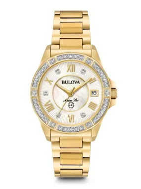 Bulova Marine Star Quartz Diamond Ladies Watch 98R235