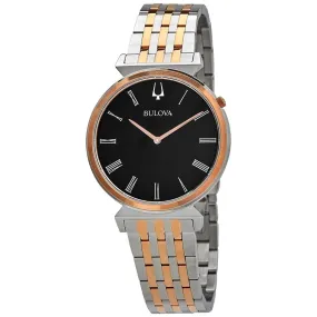 Bulova Regatta Quartz Black Dial Two-tone Men's Watch 98A234