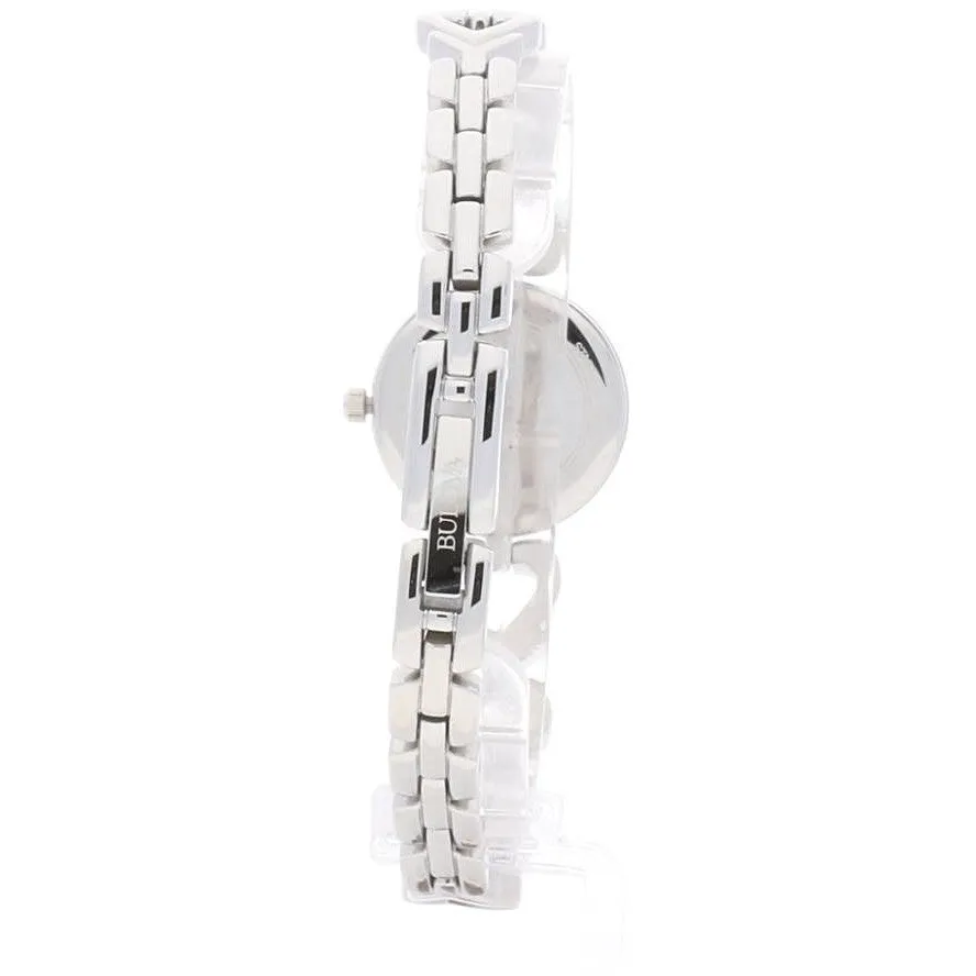 Bulova Swarovski Crystals Set White Mother of Pearl Dial Ladies Watch 96X136