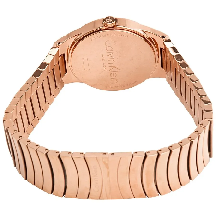 Calvin Klein Whirl Quartz Silver Dial Rose Gold-tone Ladies Watch K8A23646