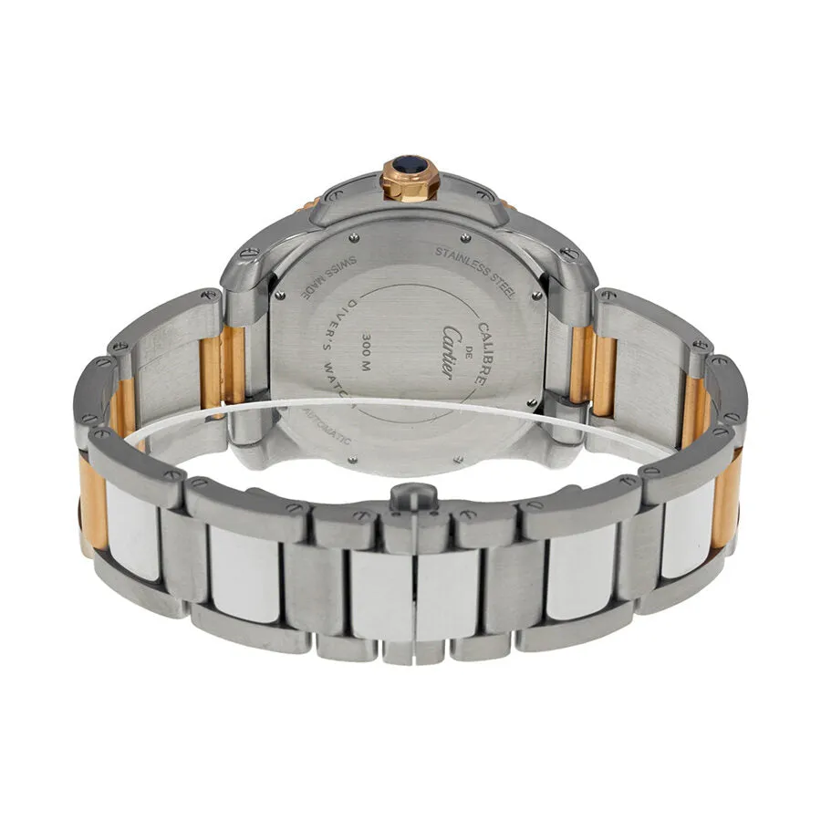 Cartier Calibre Black Dial Steel and Rose Gold Men's Watch W7100054