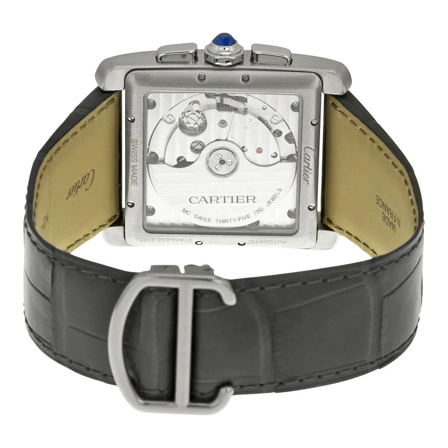 Cartier Tank MC Chronograph Grey Dial Grey Leather Men's Watch W5330008