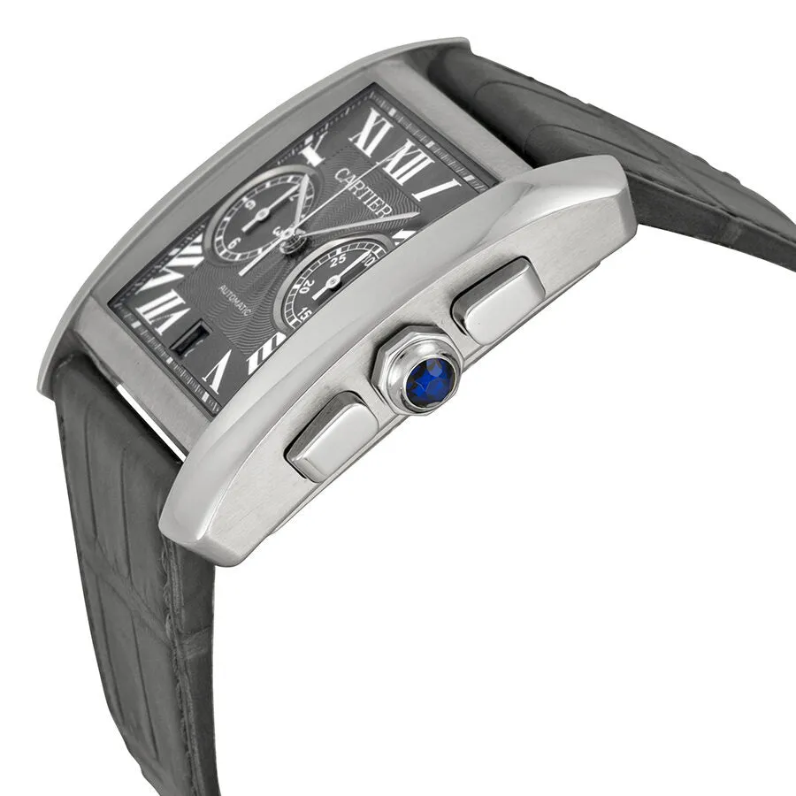 Cartier Tank MC Chronograph Grey Dial Grey Leather Men's Watch W5330008