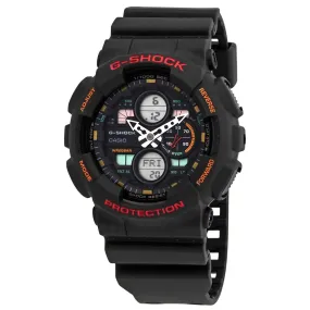 Casio G-Shock Alarm World Time Chronograph Quartz Analog-Digital Black Dial Men's Watch GA140-1A4