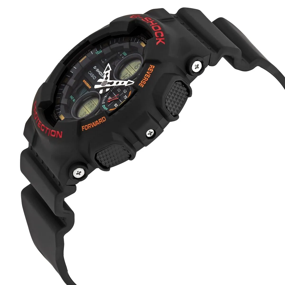 Casio G-Shock Alarm World Time Chronograph Quartz Analog-Digital Black Dial Men's Watch GA140-1A4