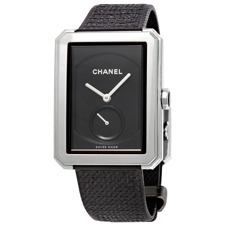 Chanel Boy-Friend Black Guilloche Dial Ladies Hand Wound Watch H5201