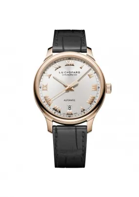 Chopard L.U.C 1937 Classic Silver Sunburst Dial 18 Carat Rose Gold Men's Watch 161937-5001