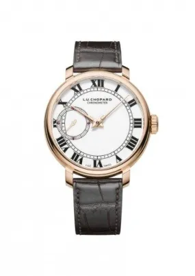 Chopard L.U.C 1963 White Porcelain Dial 18k Rose Gold Automatic Men's Watch 161963-5001