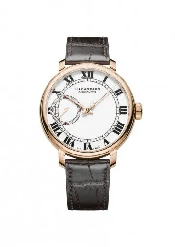 Chopard L.U.C 1963 White Porcelain Dial 18k Rose Gold Automatic Men's Watch 161963-5001