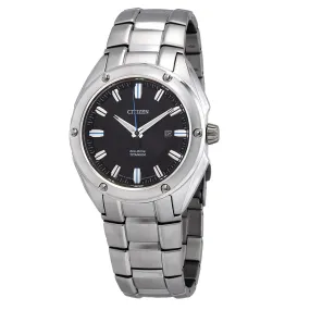 Citizen Eco-Drive Black Dial Titanium Men's Watch BM7130-58E