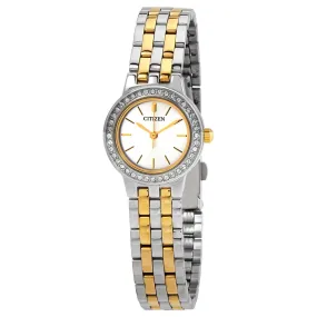 Citizen Quartz Crystal Silver Dial Ladies Watch EJ6104-51A
