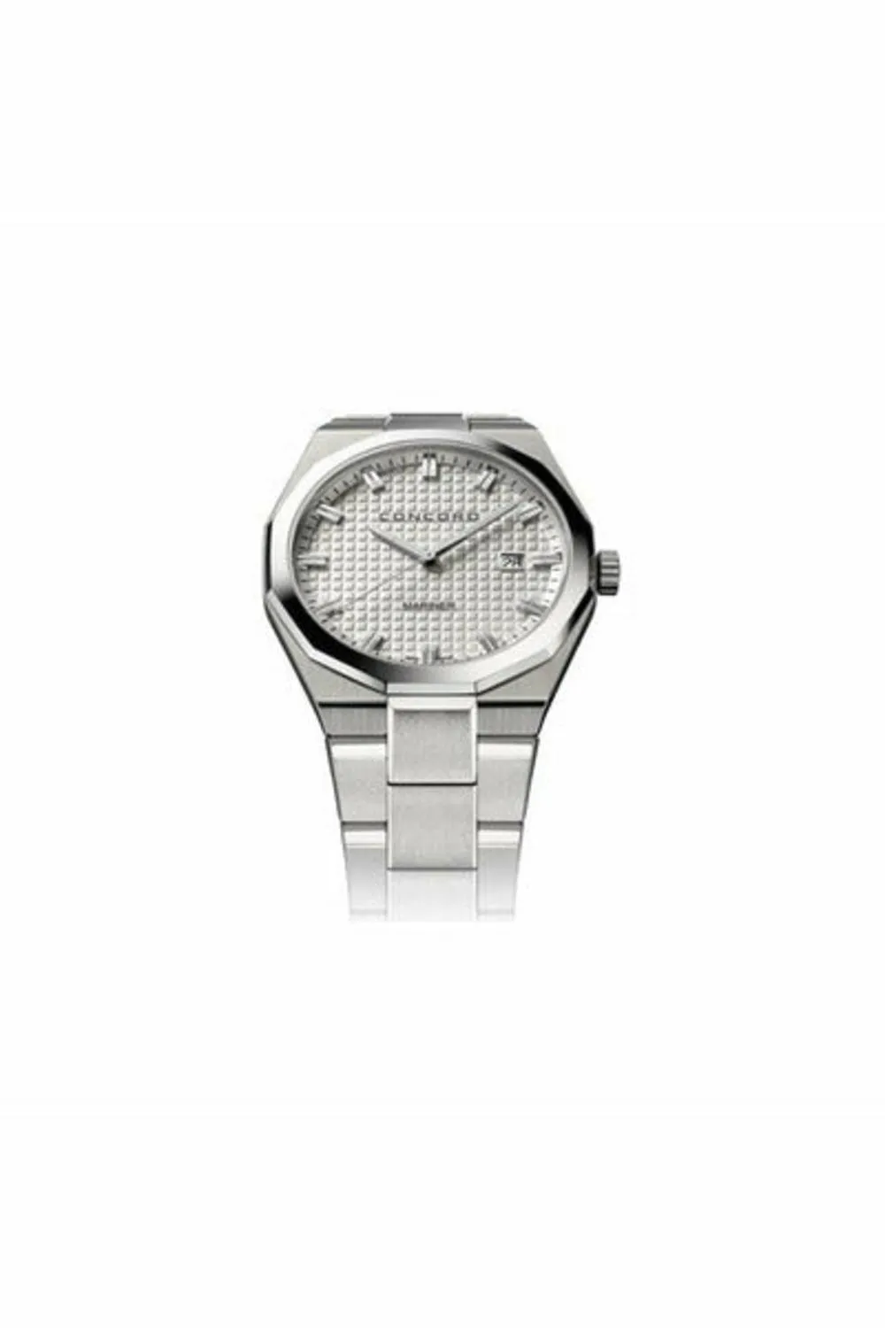 concord mariner quartz steel silver dial 41mm men's watch