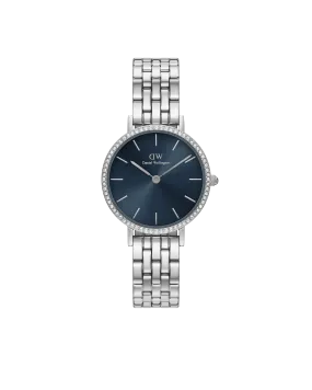Daniel Wellington Petite 28 Bezel 5-Link Arctic Sunray Silver Watch