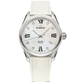 Eterna Watch Ladies KonTiki Steel Diamond Leather Automatic 1260.41.66.1379