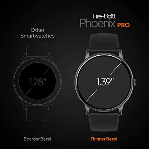 Fire-Boltt Phoenix Pro 1.39" Bluetooth Calling Smartwatch, AI Voice Assistant, Metal Body with 120  Sports Modes, SpO2, Heart Rate Monitoring (Black)