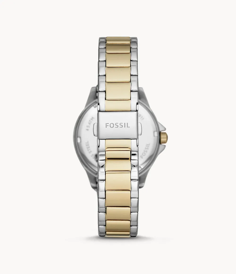 Fossil ES4920 Sade Two-Tone Stainless Steel Bracelet Women Watches Lexor Miami