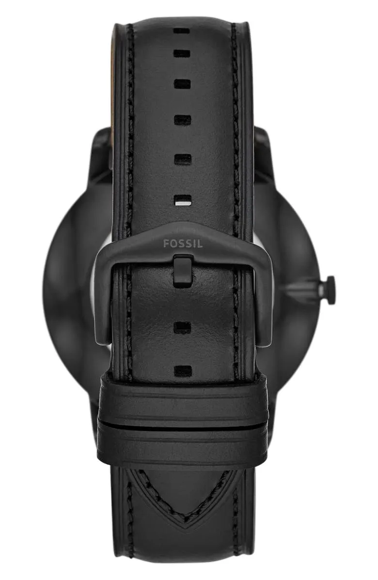 Fossil FS5500SET Minimalist Monochrome Leather Strap Men Watches Lexor Miami