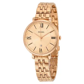 Fossil Jacqueline Rose Dial Rose Gold-tone Ladies Watch ES3435