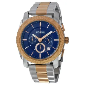 Fosssil Machine Chronograph Blue Dial Two-tone Men's Watch FS5037