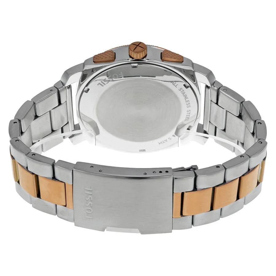 Fosssil Machine Chronograph Blue Dial Two-tone Men's Watch FS5037